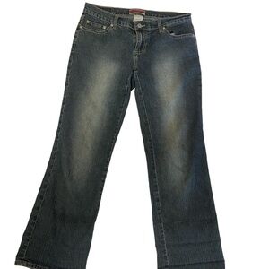 Z. Cavaricci Distressed Dark Wash Denim Jean Capris Size 9